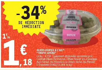 E.Leclerc Olives Vertes à l'Ail offre