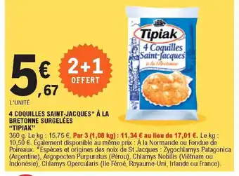 E.Leclerc 4 Coquilles Saint-Jacques à La Bretonne Surgelées offre