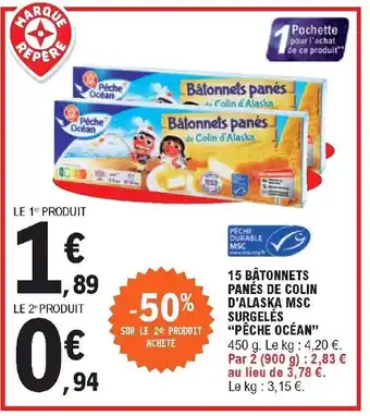 E.Leclerc 15 Bâtonnets Panés de Colin offre