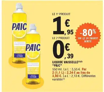E.Leclerc Liquide Vaisselle Paic offre