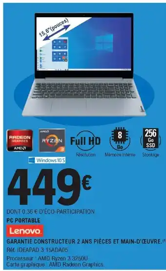E.Leclerc PC Portable Lenovo offre