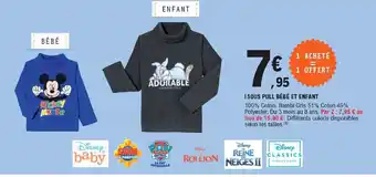 E.Leclerc Sous Pull Bébé Et Enfant offre