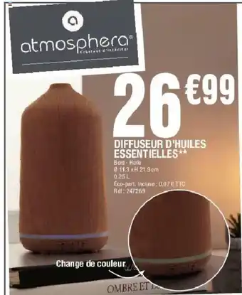 La Foir'Fouille Diffuseur d'Huiles Essentielles offre