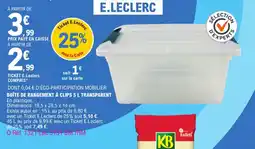 E.Leclerc Boîte de rangement à clips 5 l transparent offre