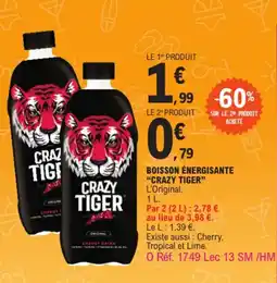 E.Leclerc Boisson énergisante "CRAZY TIGER" offre