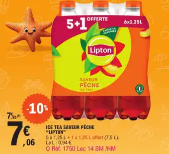E.Leclerc Ice tea saveur pêche "LIPTON" offre