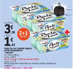 E.Leclerc Perle de lait saveur vanille offre découverte(1) "YOPLAIT" offre