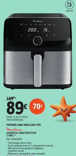 E.Leclerc MOULINEX Friteuse Sans Huile easy Fry offre