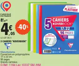 E.Leclerc 5 cahiers "KOVERBOOK" offre