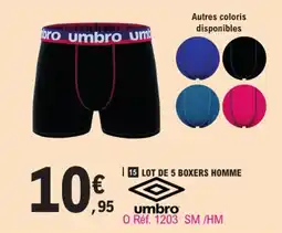 E.Leclerc UMBRO Lot de 5 boxers homme offre