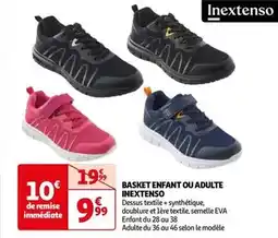 Auchan Inextenso - basket enfant ou adulte offre