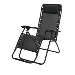 Jardiland Transat Chaise De Plage Fauteuil Relax L176x64 X H108/46cm Noir IMPORTDISTRIB offre