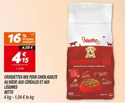 Netto NETTO CROQUETTES MIX POUR CHIEN ADULTE AU BŒUF, AUX CÉRÉALES ET AUX LÉGUMES offre