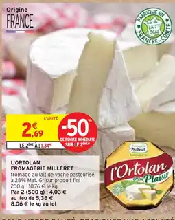 FROMAGERIE MILLERET L'ORTOLAN