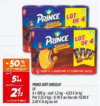 Netto LU PRINCE GOÛT CHOCOLAT offre