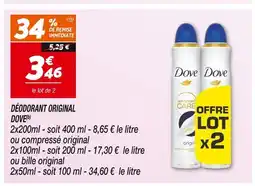Netto DOVE DÉODORANT ORIGINAL(b) offre