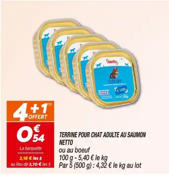 Netto NETTO TERRINE POUR CHAT ADULTE AU SAUMON offre