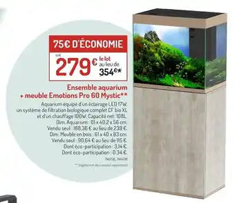 Botanic Ensemble aquarium + meuble Emotions Pro 60 Mystic offre