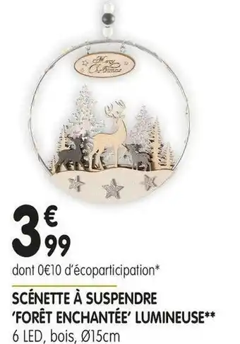 Scénette à suspendre ‘forêt enchantée’ lumineuse