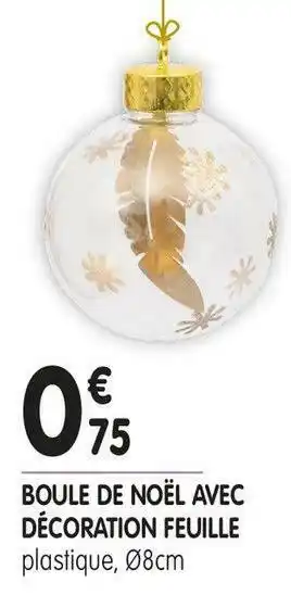 Imaginea Boule de noël avec décoration feuille offre