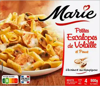 Match Marie petites escalopes de volaille et penne offre