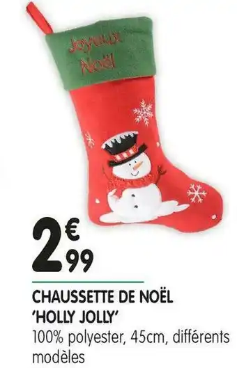 L'incroyable Chaussette de noël ’holly jolly’ offre