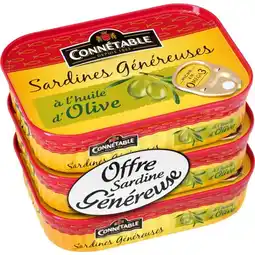 Auchan Sardines Généreuses À L'huile D'olive Connétable offre