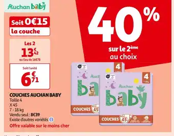 Auchan Supermarché AUCHAN BABY COUCHES offre