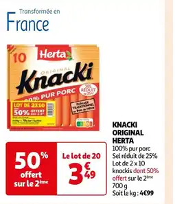 Auchan Supermarché HERTA KNACKI ORIGINAL offre