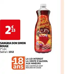 Auchan Supermarché DON SIMON SANGRIA ROUGE offre