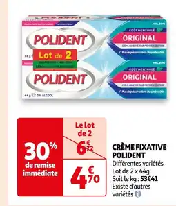 Auchan Supermarché POLIDENT CRÈME FIXATIVE offre