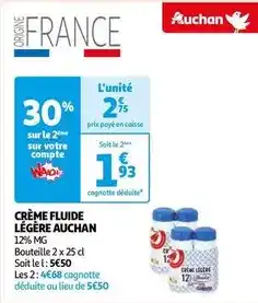 Auchan Auchan - crème fluide légère offre