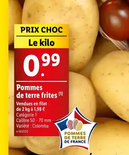 Lidl Pommes de terre frites offre