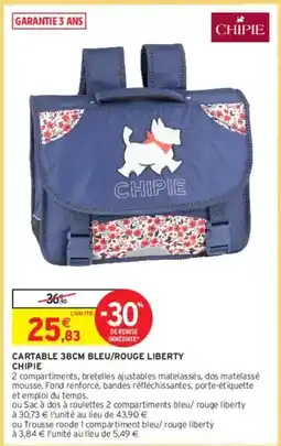 Chipi - cartâble 38cm bleu/rouge liberty