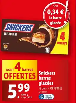 Lidl Snickers barres glacées offre