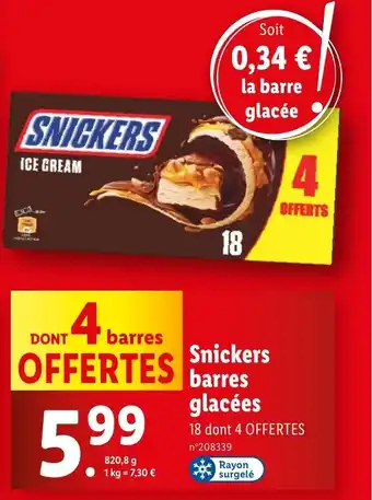 Lidl Snickers barres glacées offre