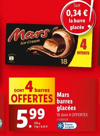 Lidl Mars barres glacées offre