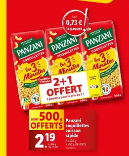 Lidl Panzani Coquillettes Cuisson Rapide offre