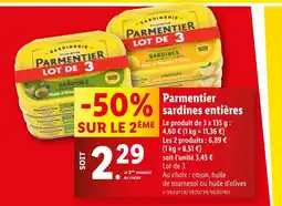 Lidl Parmentier Sardines entières offre