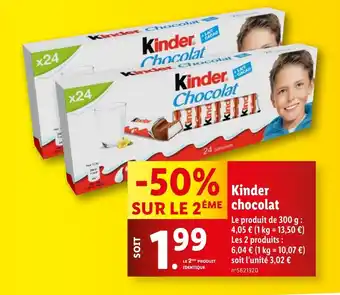 Lidl Kinder Chocolat offre