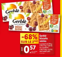 Lidl Gerblé biscuits raisins offre