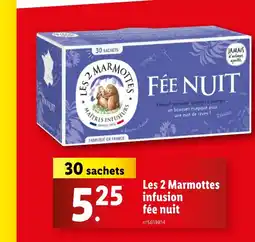 Lidl Les 2 Marmottes infusion fée nuit offre