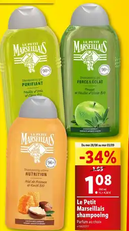 Lidl Le Petit Marseillais shampooing offre