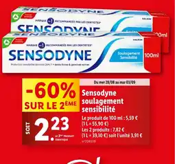 Lidl Sensodyne Soulagement Sensibilite offre