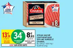 Intermarché Hyper Steak Haché L'authentique 10% mg Surgelé Charal offre