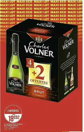 Casino Supermarchés Vin Mousseux Blanc De Blancs Brut Charles Volner offre