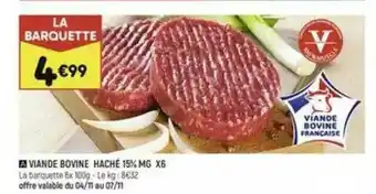 Leader Price Viande Bovine Haché 15% Mg X6 offre