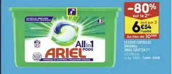 Leader Price Lessive Capsules Original Ariel Tout En 1 offre