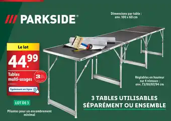 Lidl PARKSIDE Tables multi-usages offre