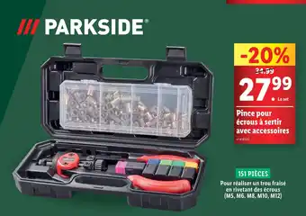 Lidl PARKSIDE Pince pour écrous à sertir avec accessoires offre